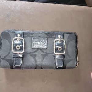 Coach Black Wallet with Silver Hardware